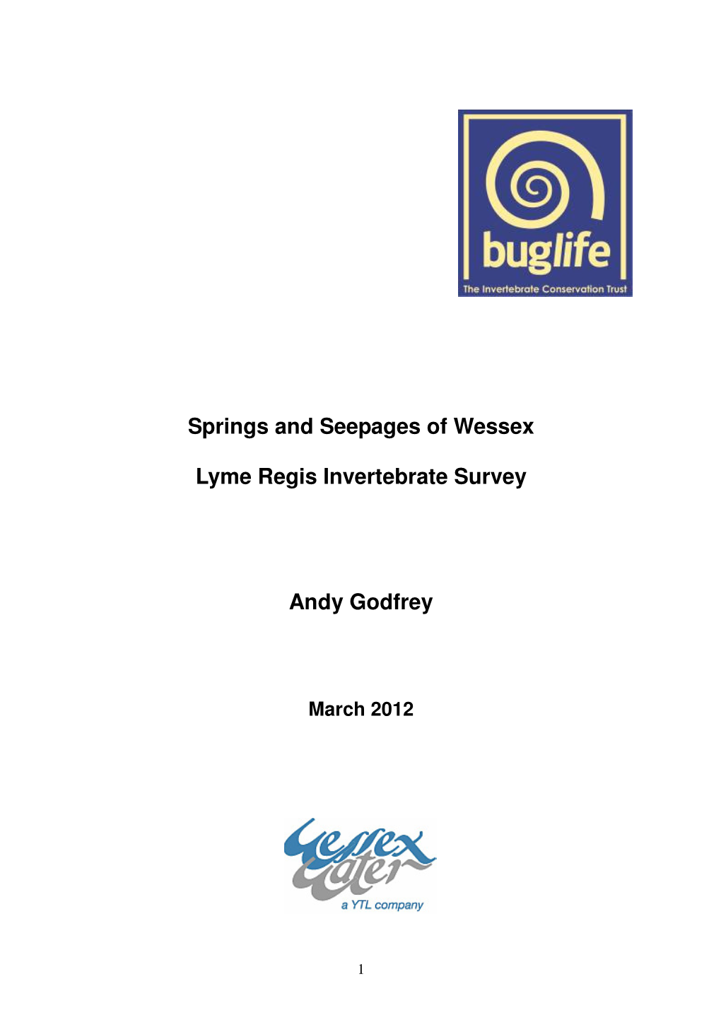Springs and Seepages of Wessex Lyme Regis Invertebrate Survey