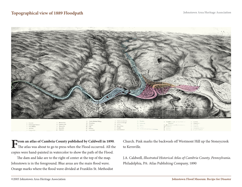 Topographical View of 1889 Floodpath Johnstown Area Heritage Association