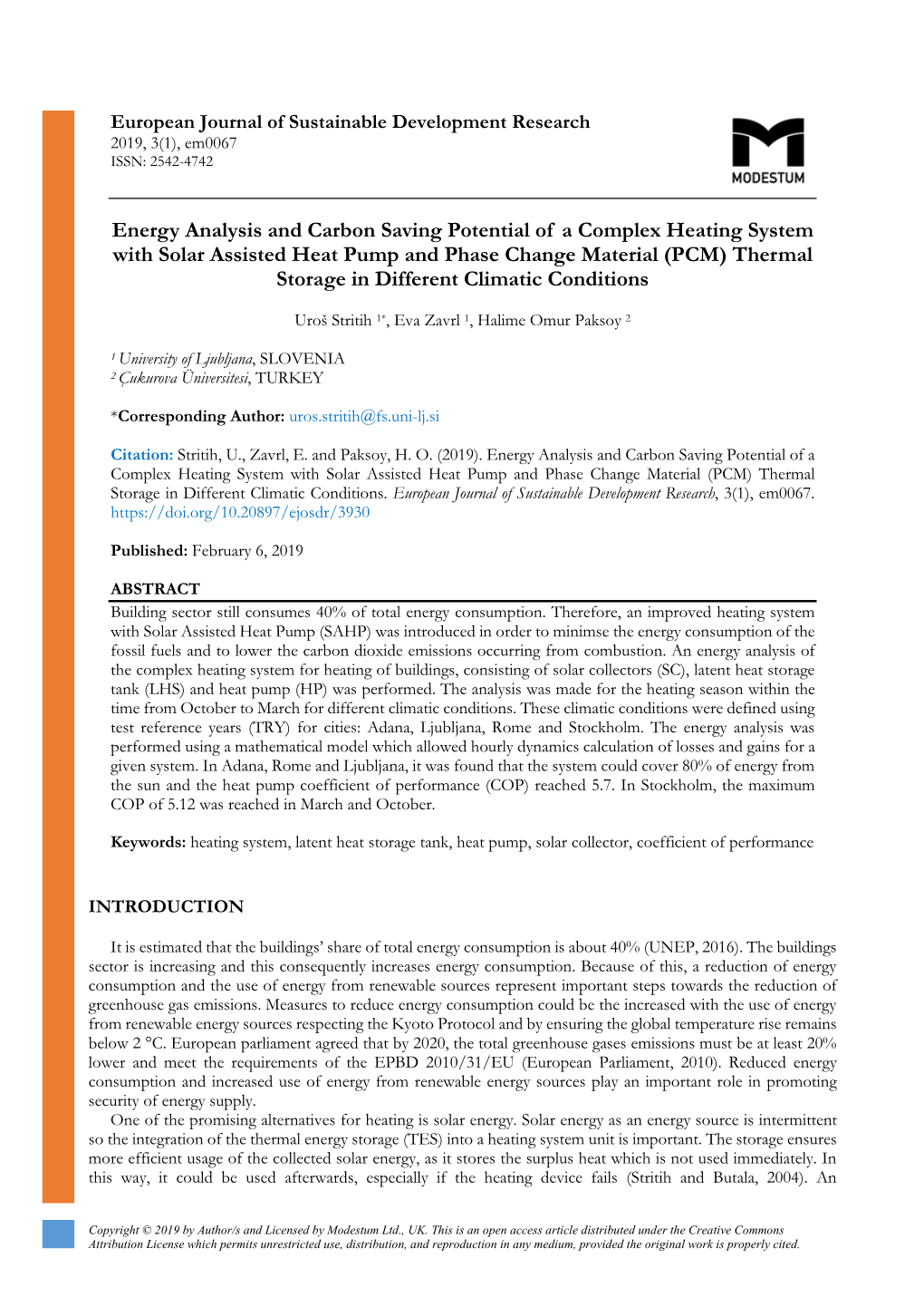 Energy Analysis and Carbon Saving Potential of a Complex Heating