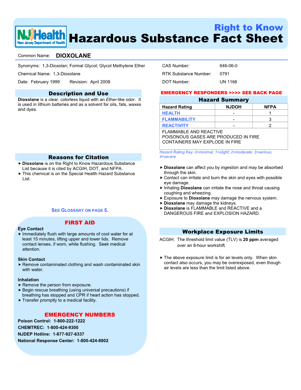 Hazardous Substance Fact Sheet