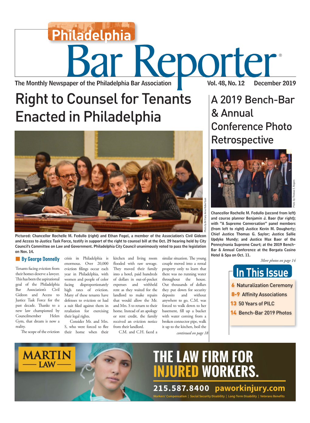 December 2019 Right to Counsel for Tenants a 2019 Bench-Bar Enacted in Philadelphia & Annual Conference Photo Retrospective Photo by Thomas E