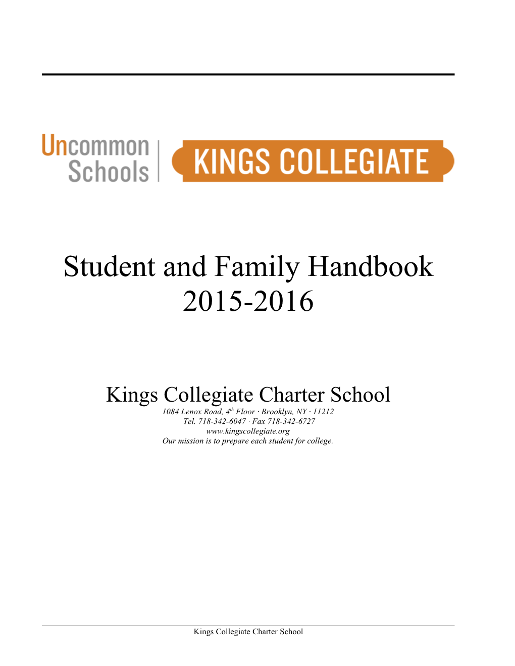 Student and Family Handbook