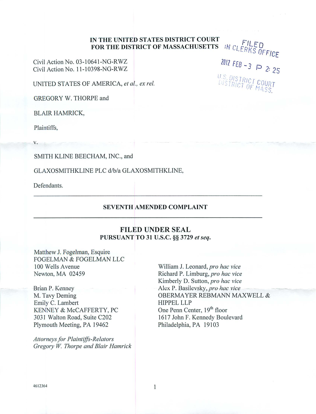 !Hcl^S Office Filed Under Seal