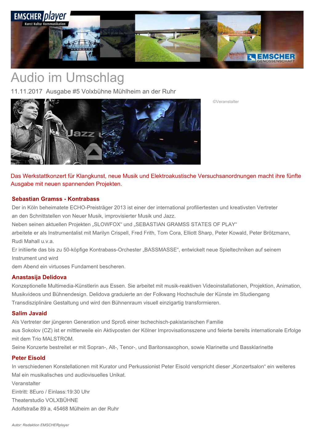 Audio Im Umschlag 11.11.2017 Ausgabe #5 Volxbühne Mühlheim an Der Ruhr