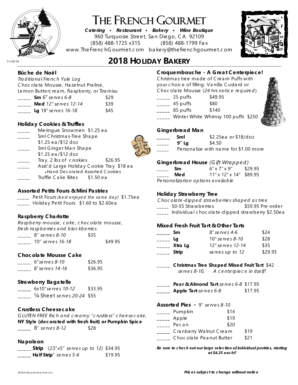 2018 Holiday Bakery