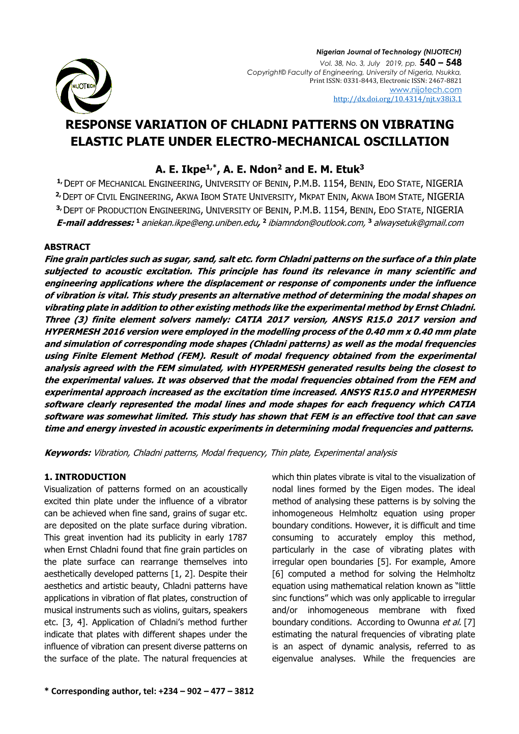 Response Variation of Chladni Patterns on Vibrating Elastic Plate Under Electro-Mechanical Oscillation