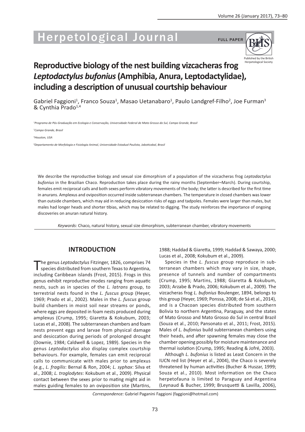 Herpetological Journal FULL PAPER