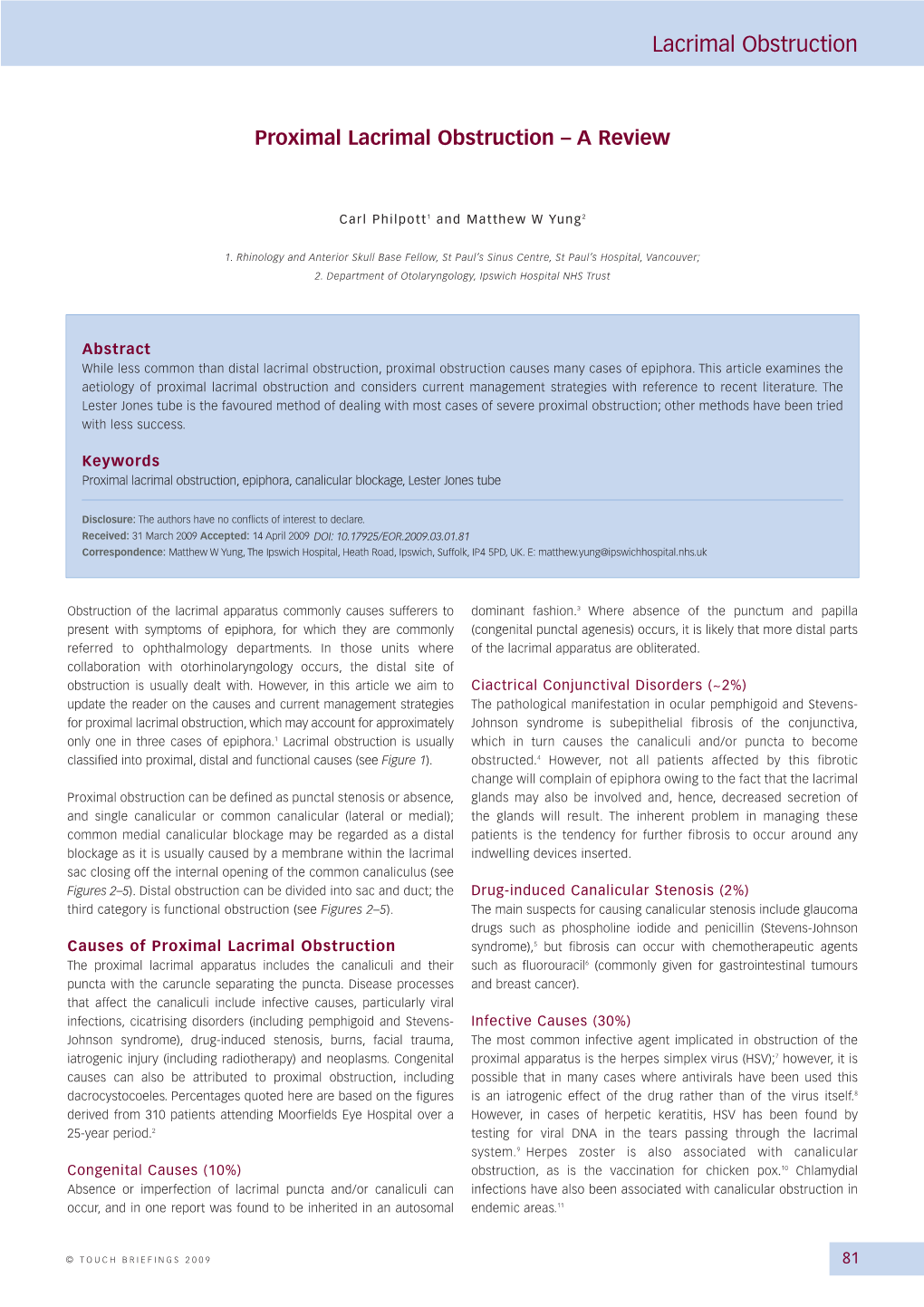 Lacrimal Obstruction