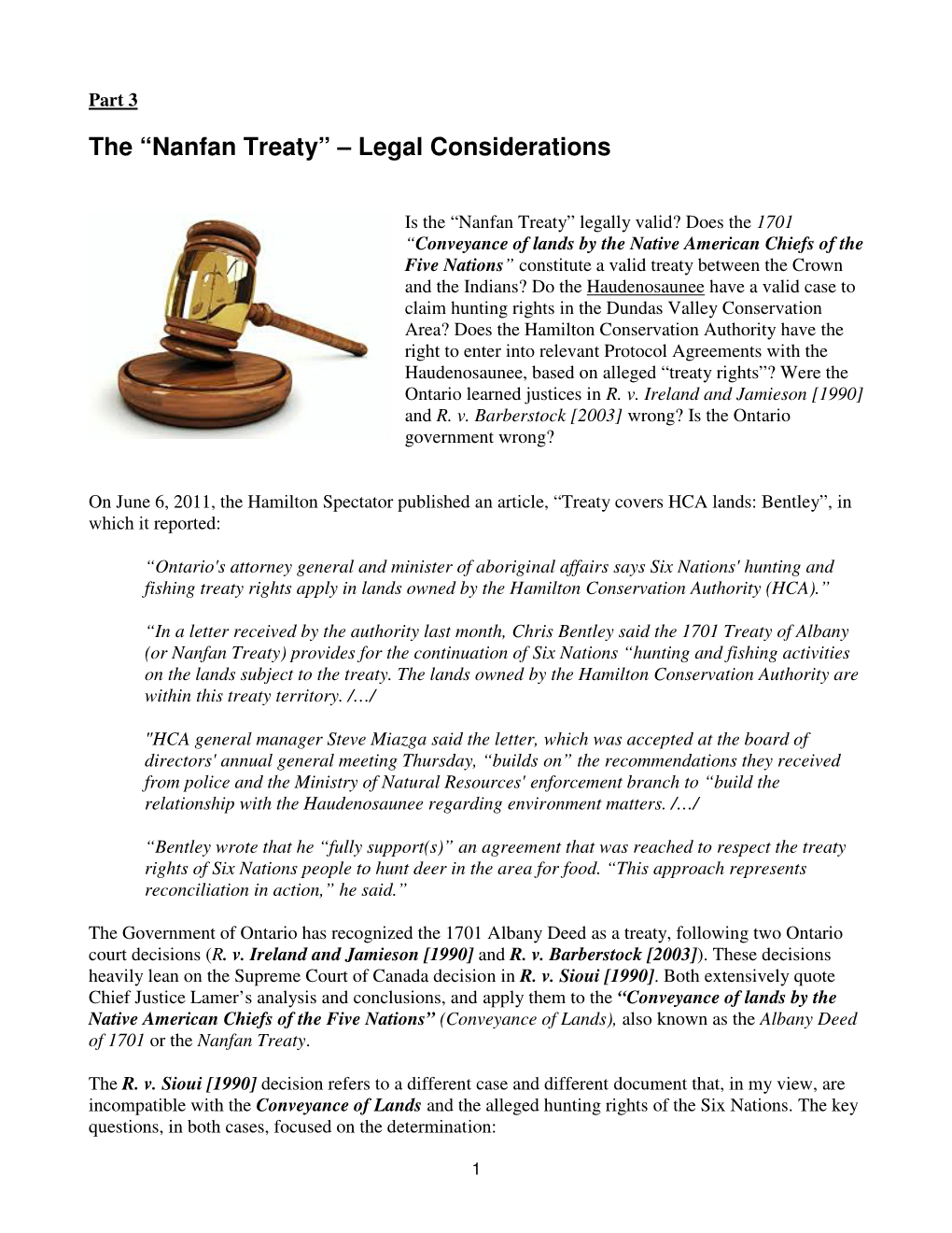 The “Nanfan Treaty” – Legal Considerations