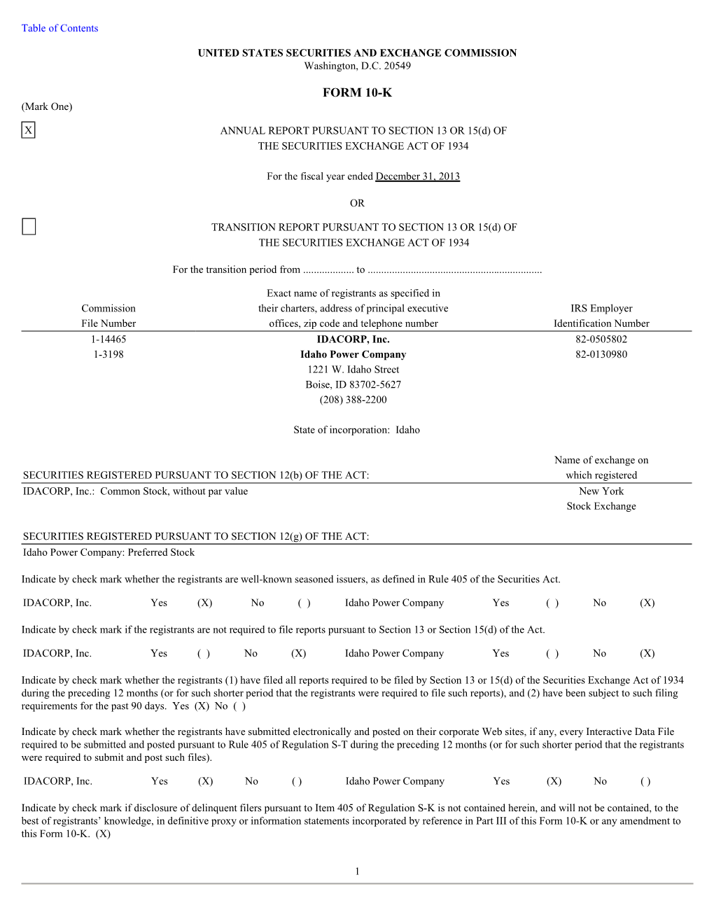 FORM 10-K (Mark One)