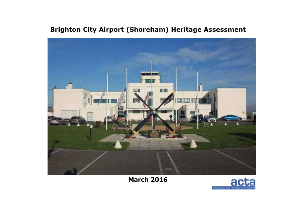 Brighton City Airport (Shoreham) Heritage Assessment March 2016