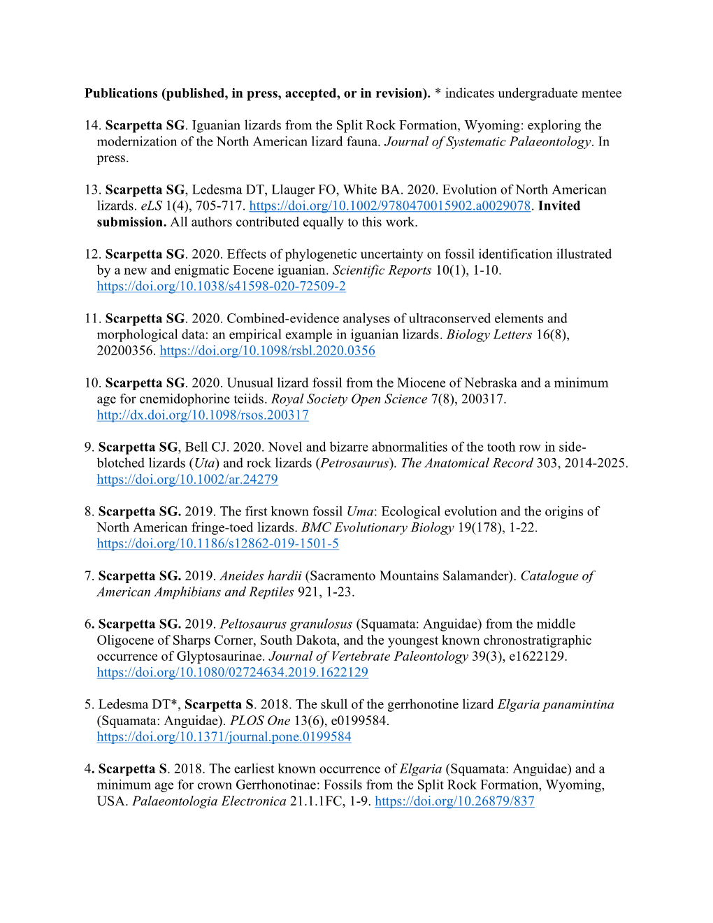 Publications (Published, in Press, Accepted, Or in Revision). * Indicates Undergraduate Mentee