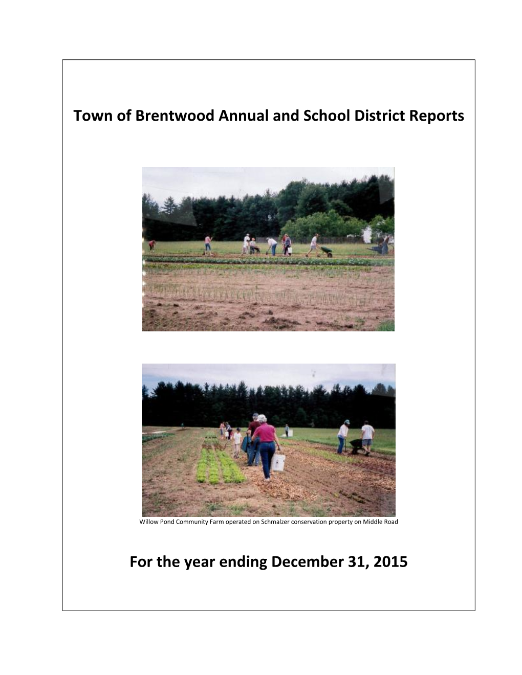 Town of Brentwood Annual and School District Reports for the Year