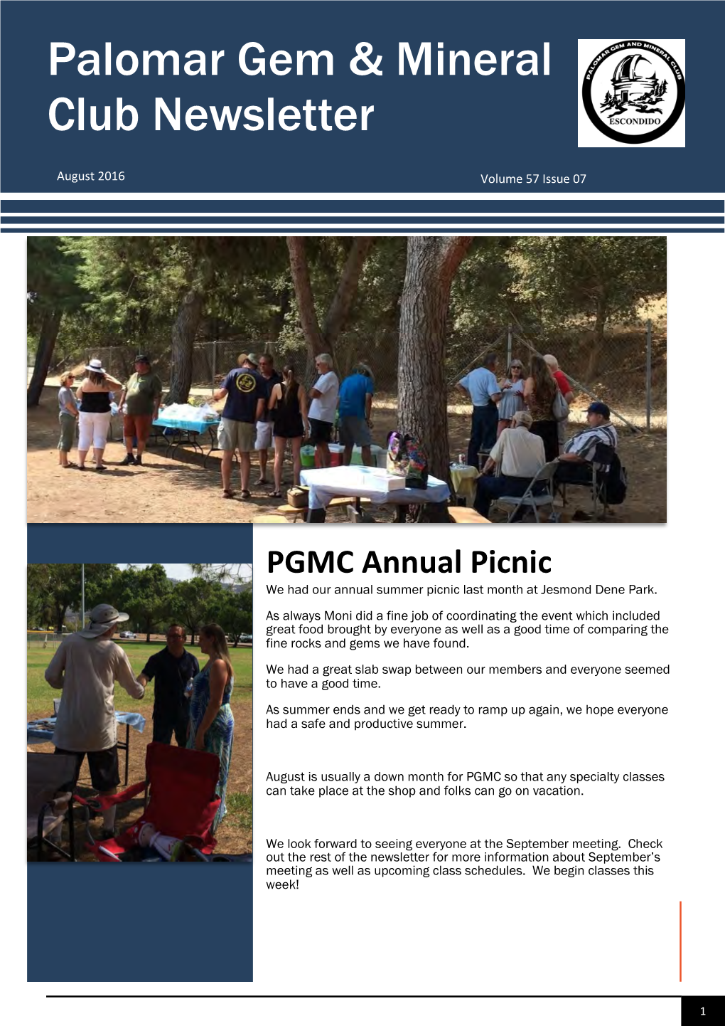 Palomar Gem & Mineral Club Newsletter