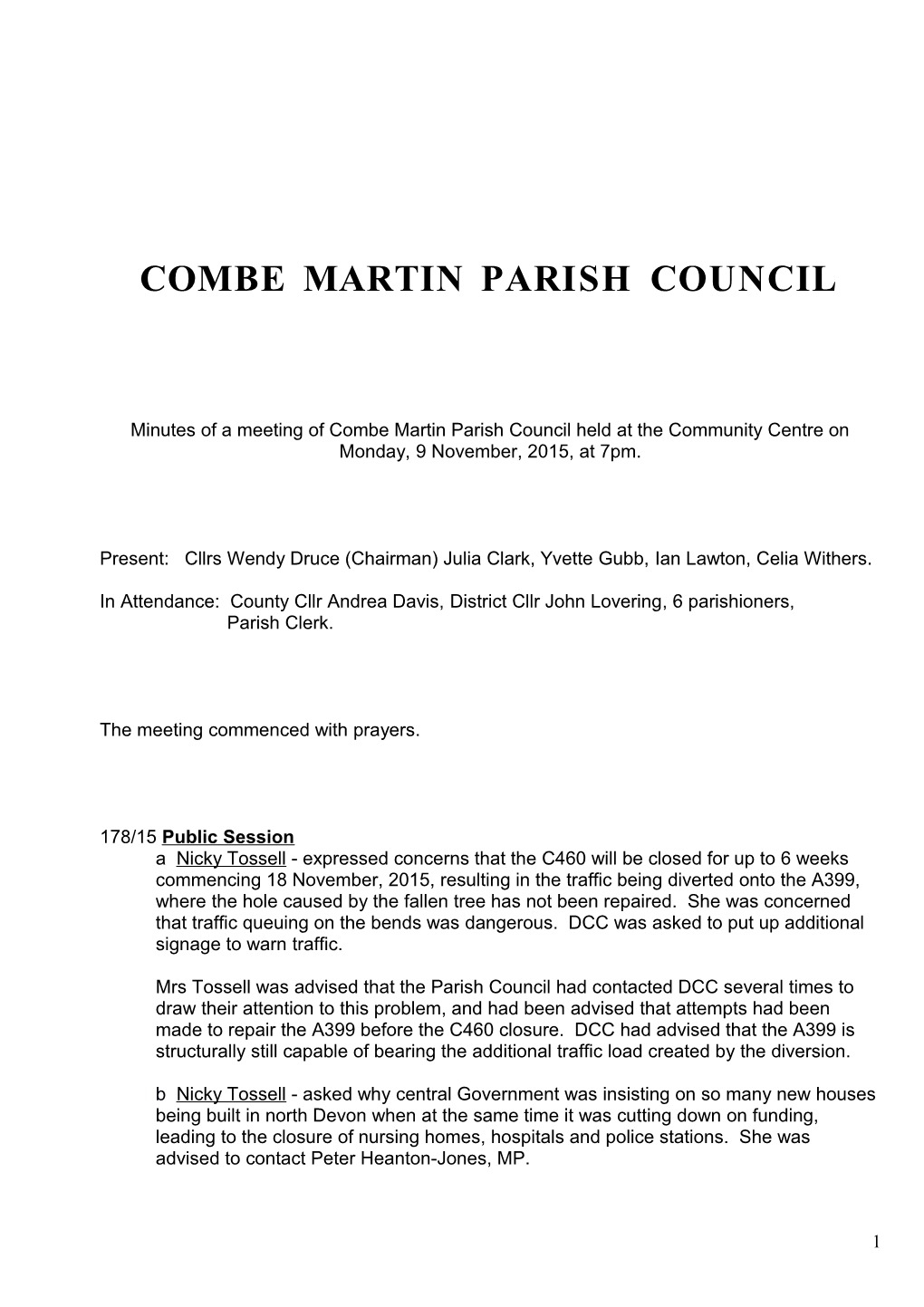 Combe Martin Parish Council s1