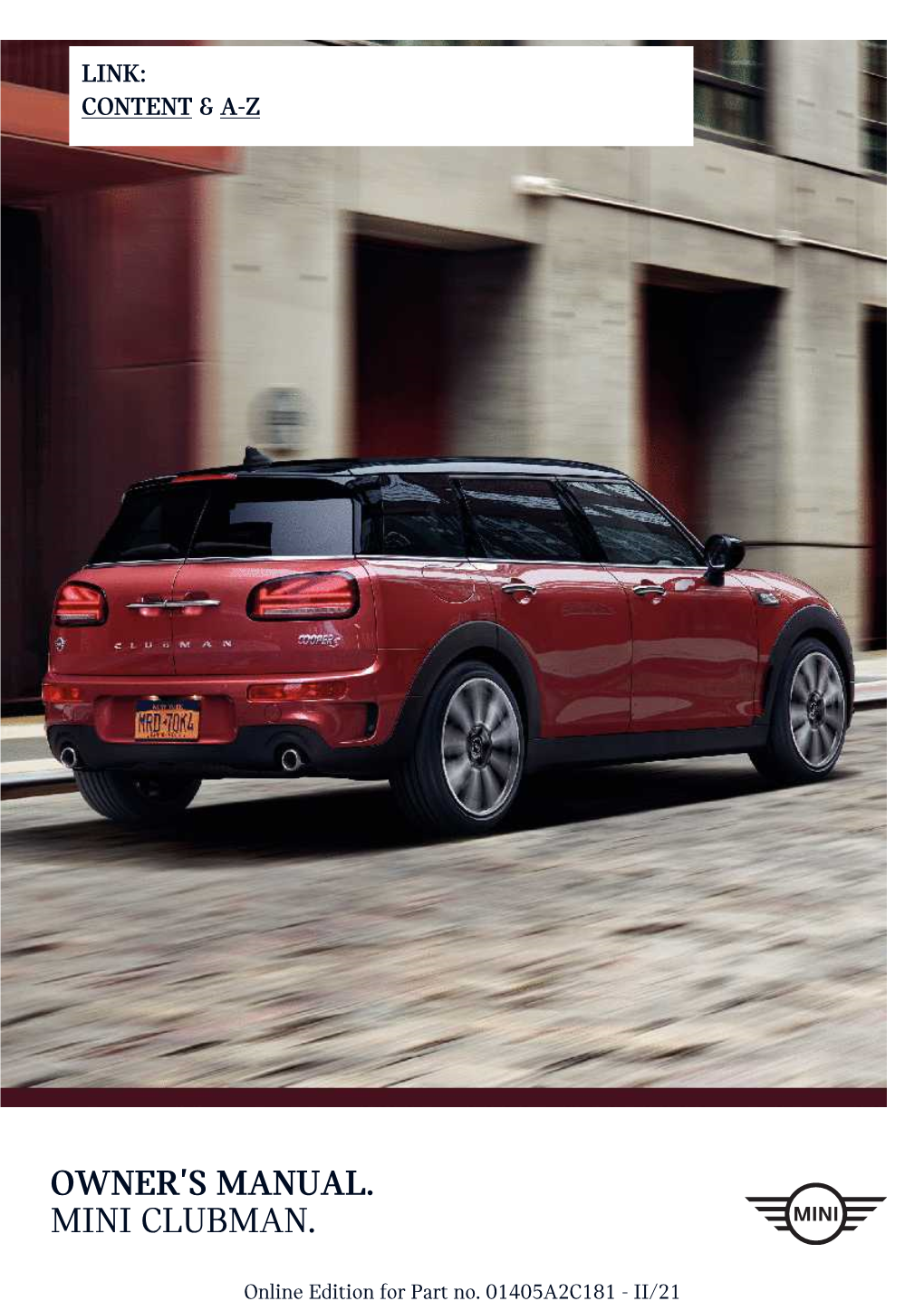 Owner's Manual. Mini Clubman