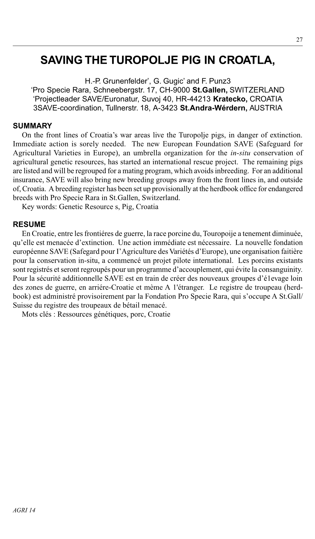 Animal Genetic Resources Information Bulletin