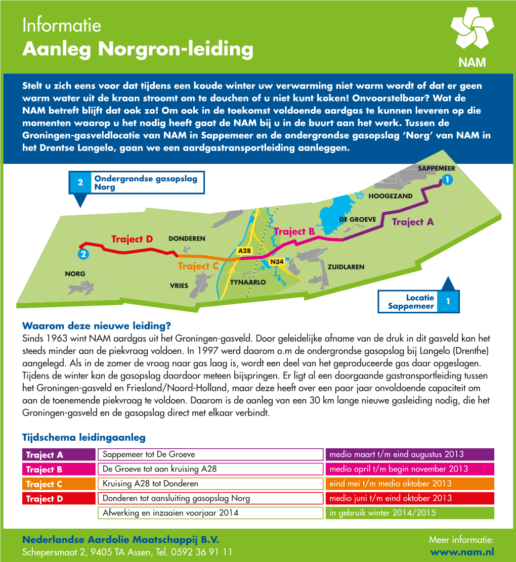 Informatie Aanleg Norgron-Leiding