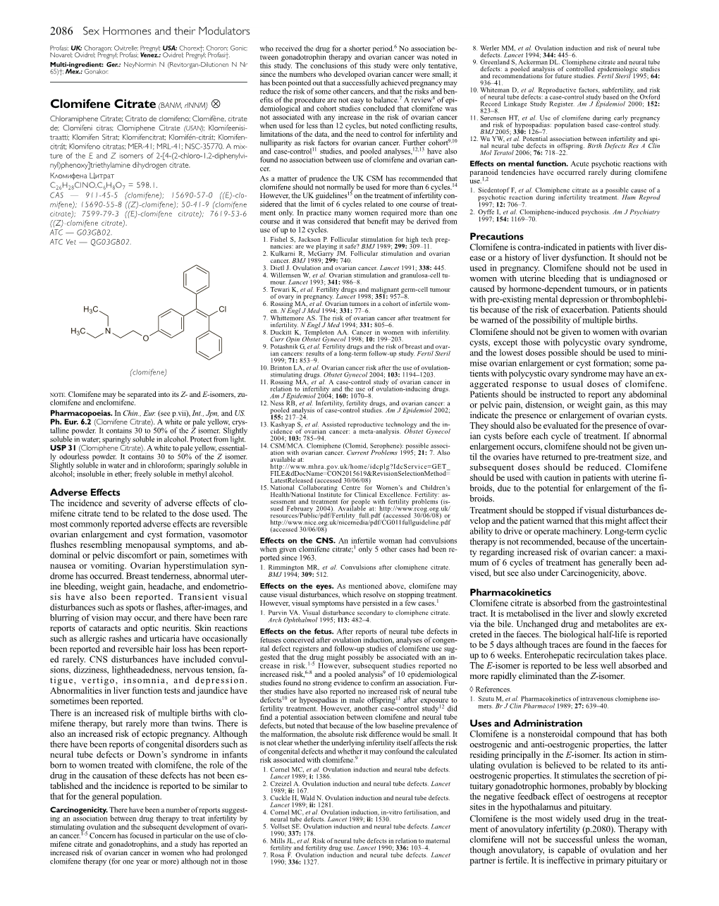 Clomifene Citrate(BANM, Rinnm) ⊗