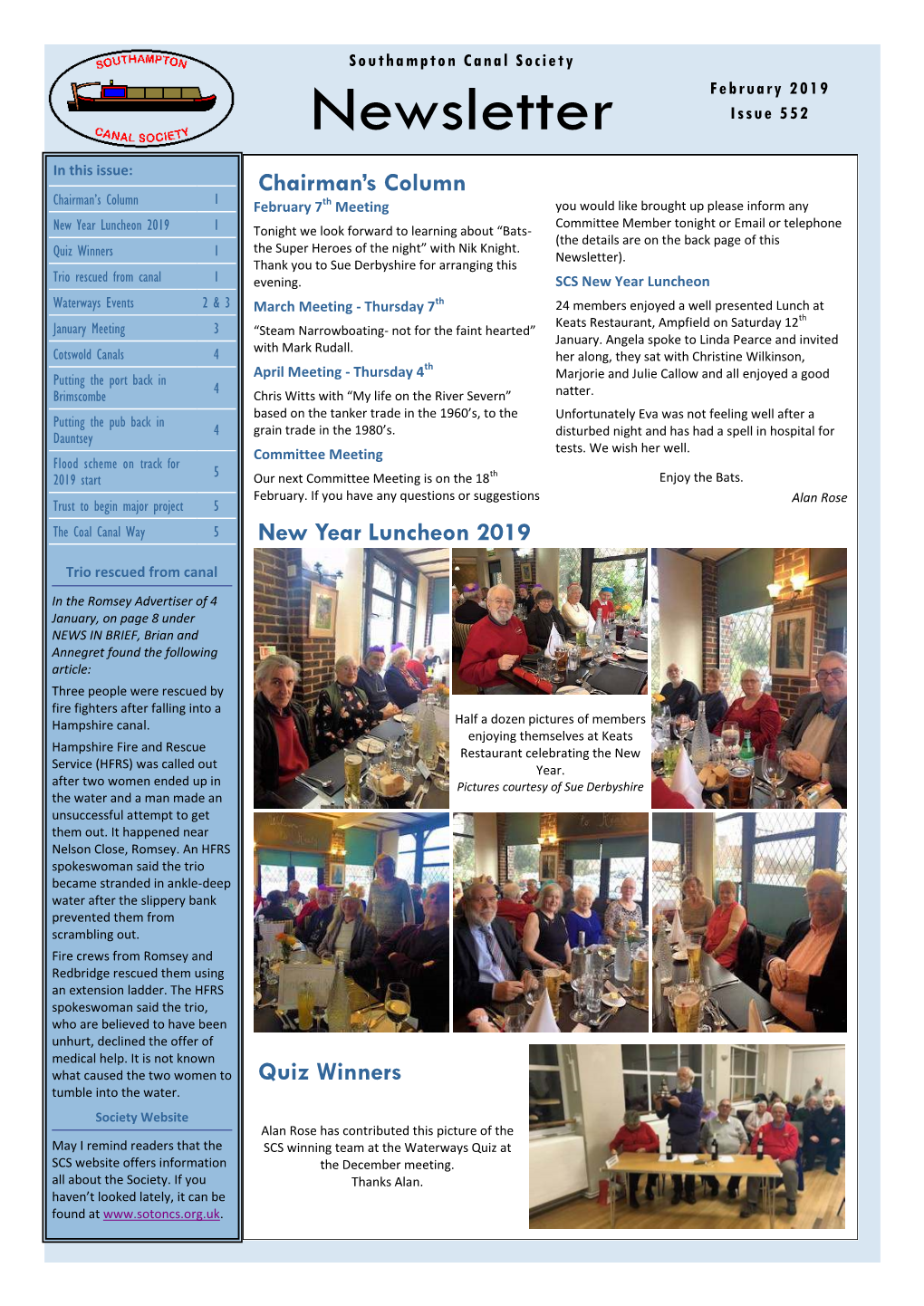 Southampton Canal Society Newsletter