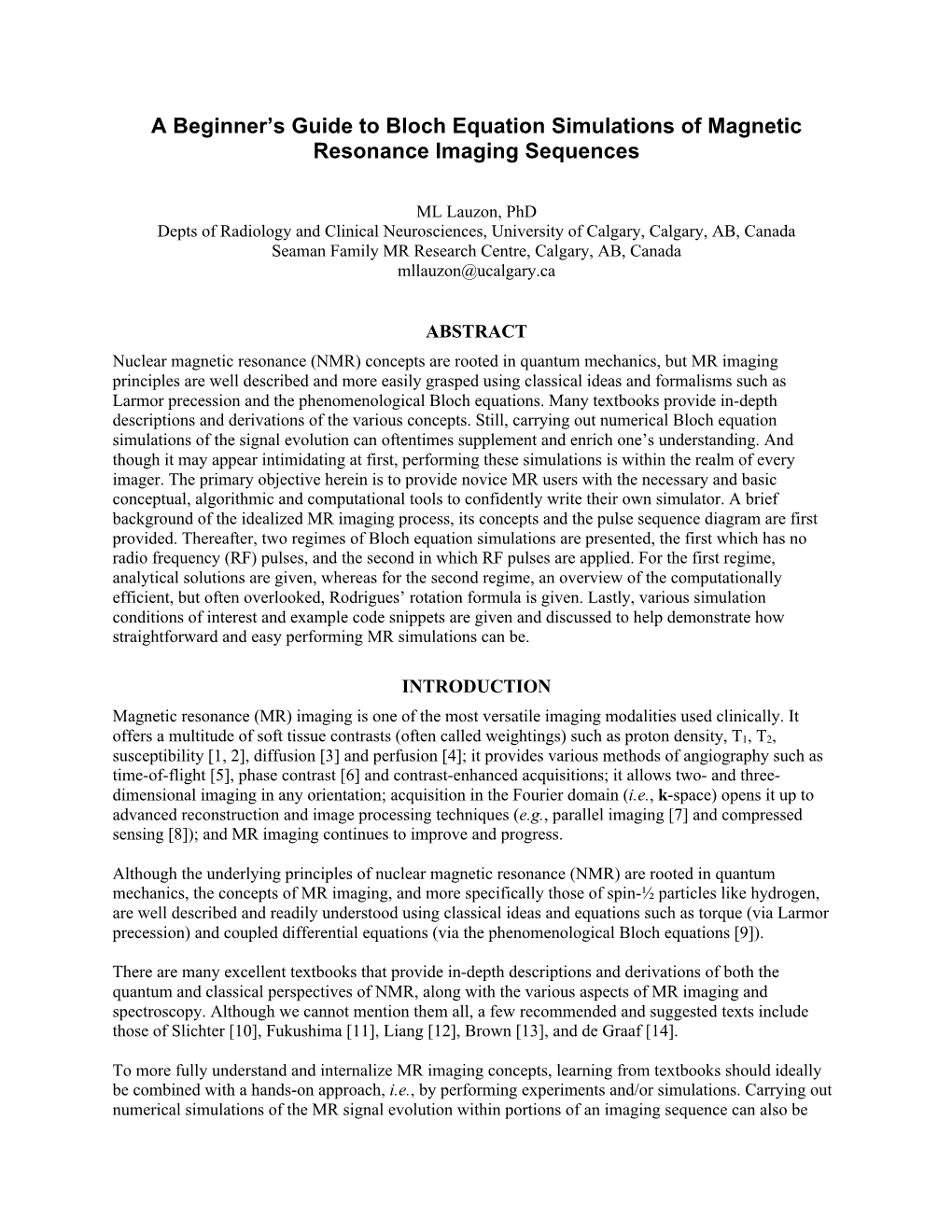 A Beginner's Guide to Bloch Equation Simulations of Magnetic