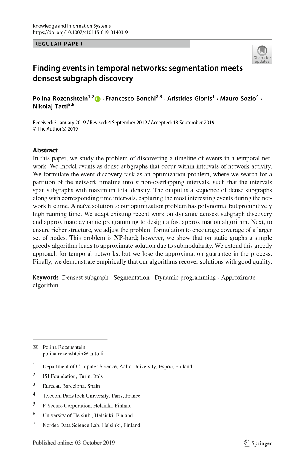 Segmentation Meets Densest Subgraph Discovery