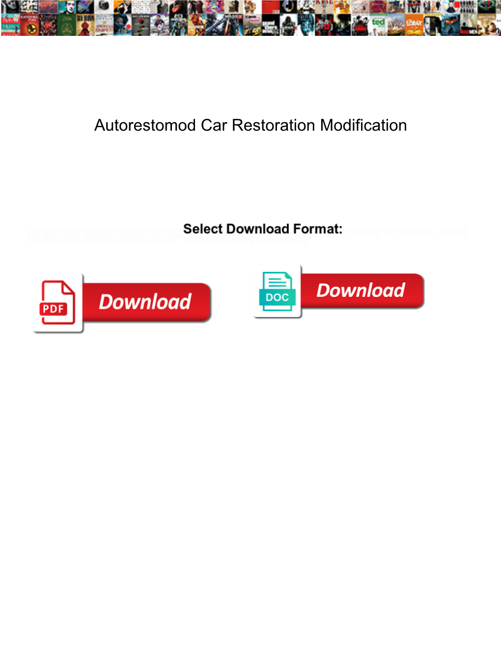 Autorestomod Car Restoration Modification