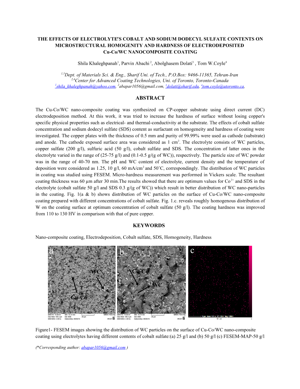 The Effects of Electrolyte S Cobalt and Sodium Dodecyl Sulfate Contents on Microstructural