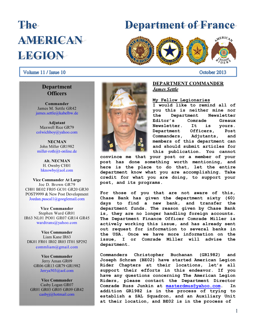 The Department of France AMERICAN LEGION