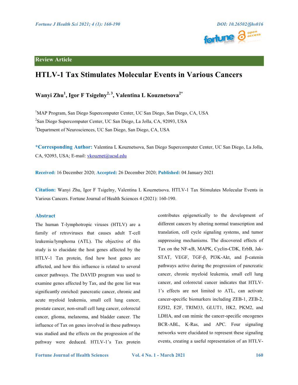 HTLV-1 Tax Stimulates Molecular Events in Various Cancers