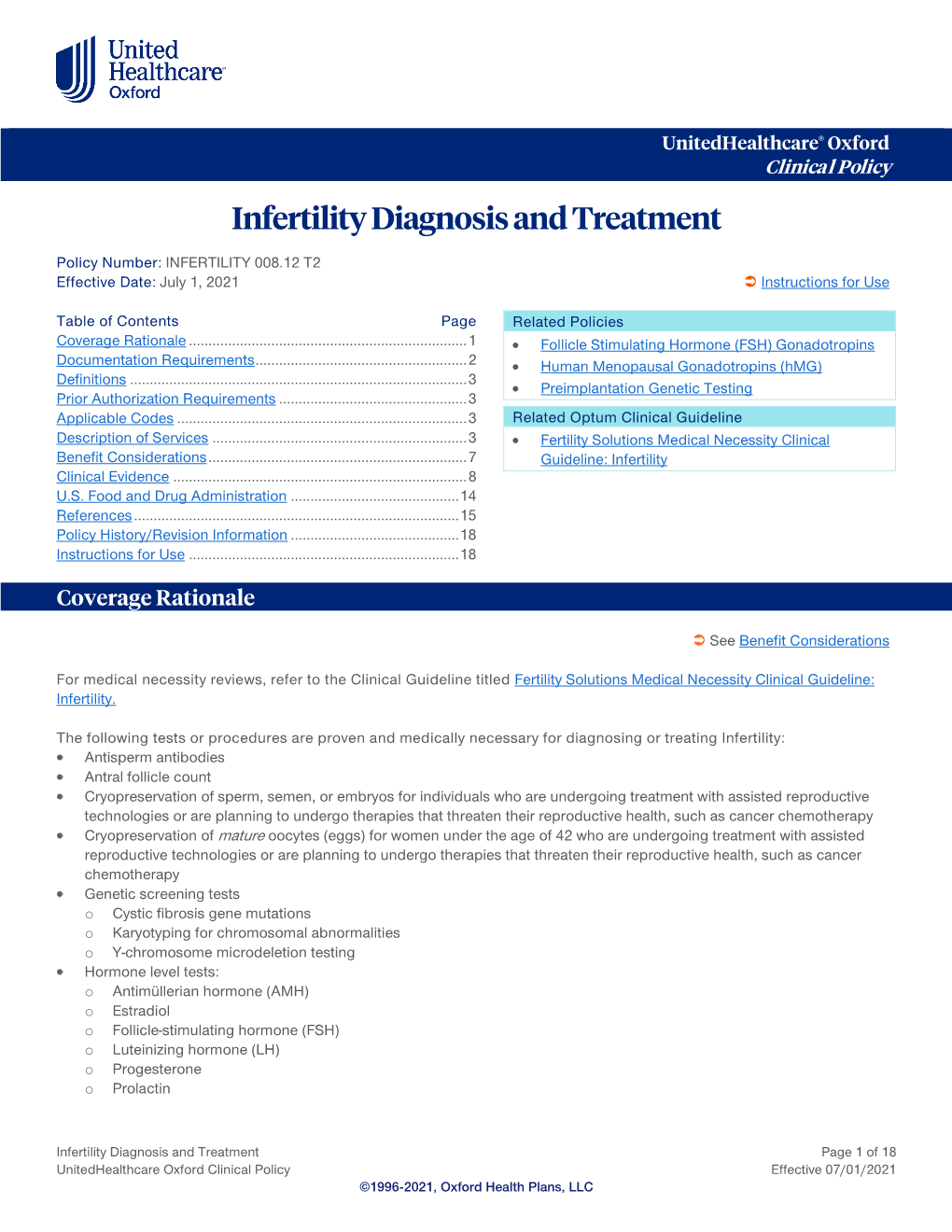 Infertility Diagnosis and Treatment