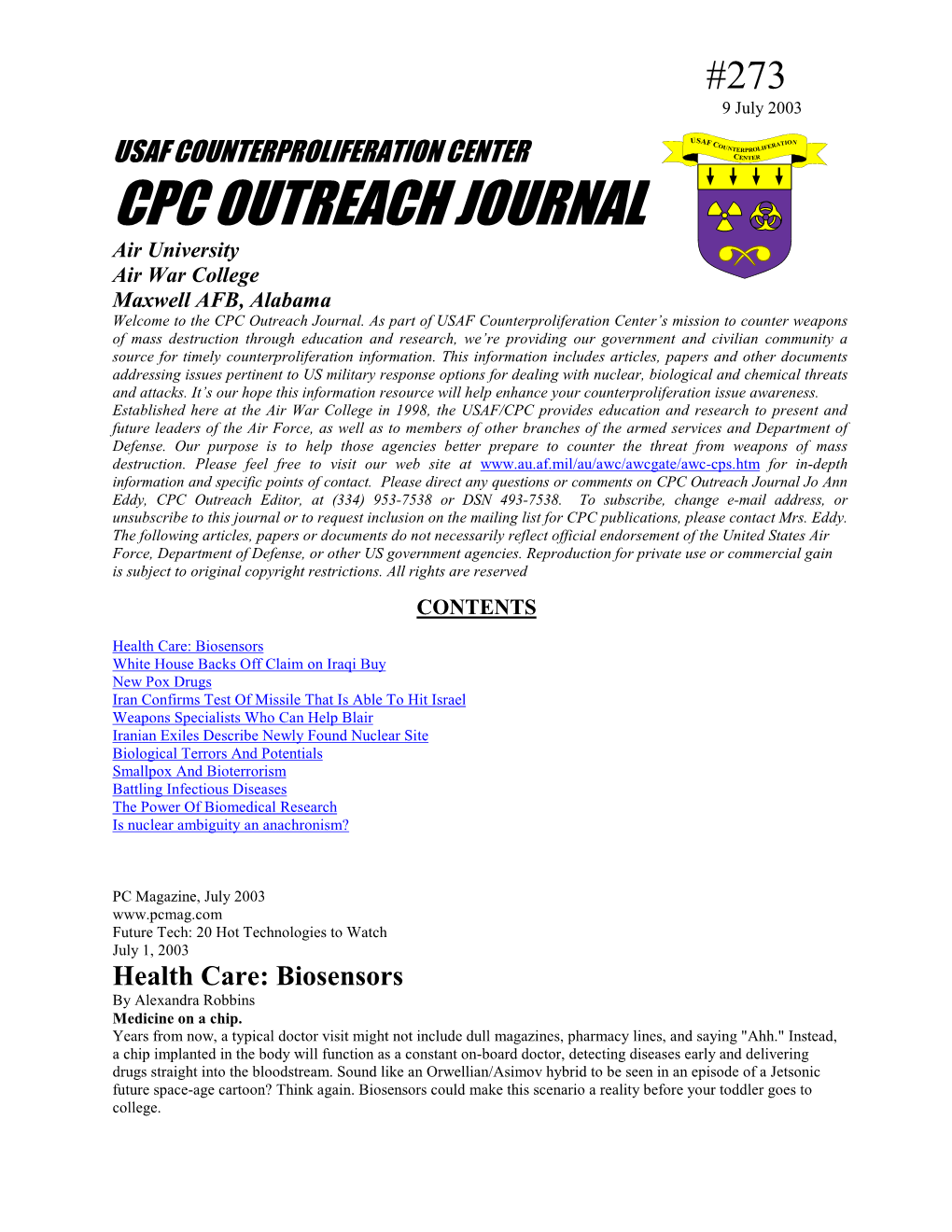 CPC Outreach Journal #273