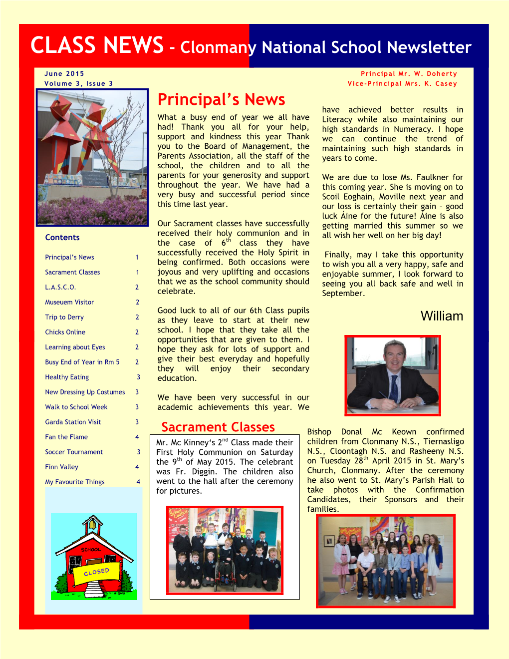 CLASS NEWS - Clonmany National School Newsletter