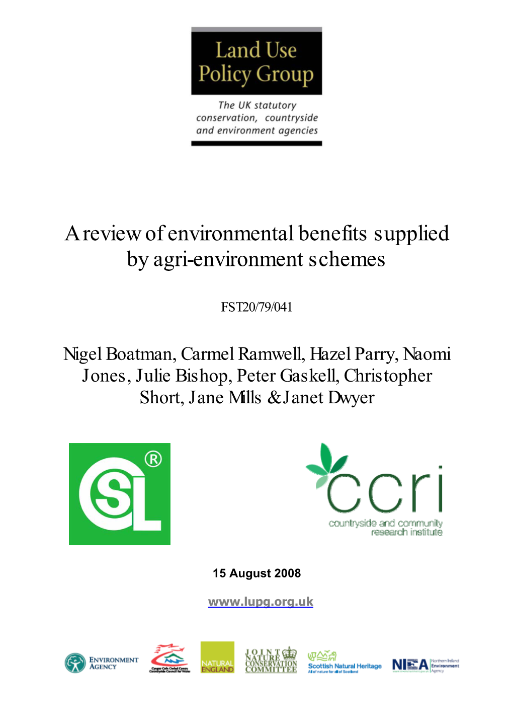 A Review of Environmental Benefits Supplied by Agri-Environment Schemes