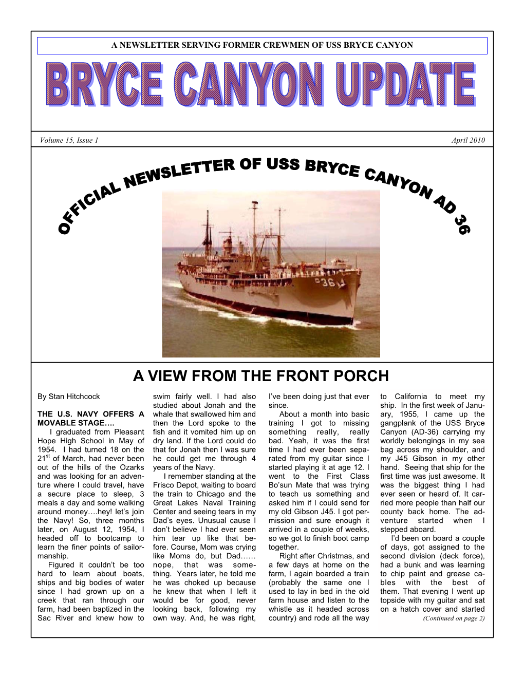 BRYCE CANYON UPDATE Newslettera