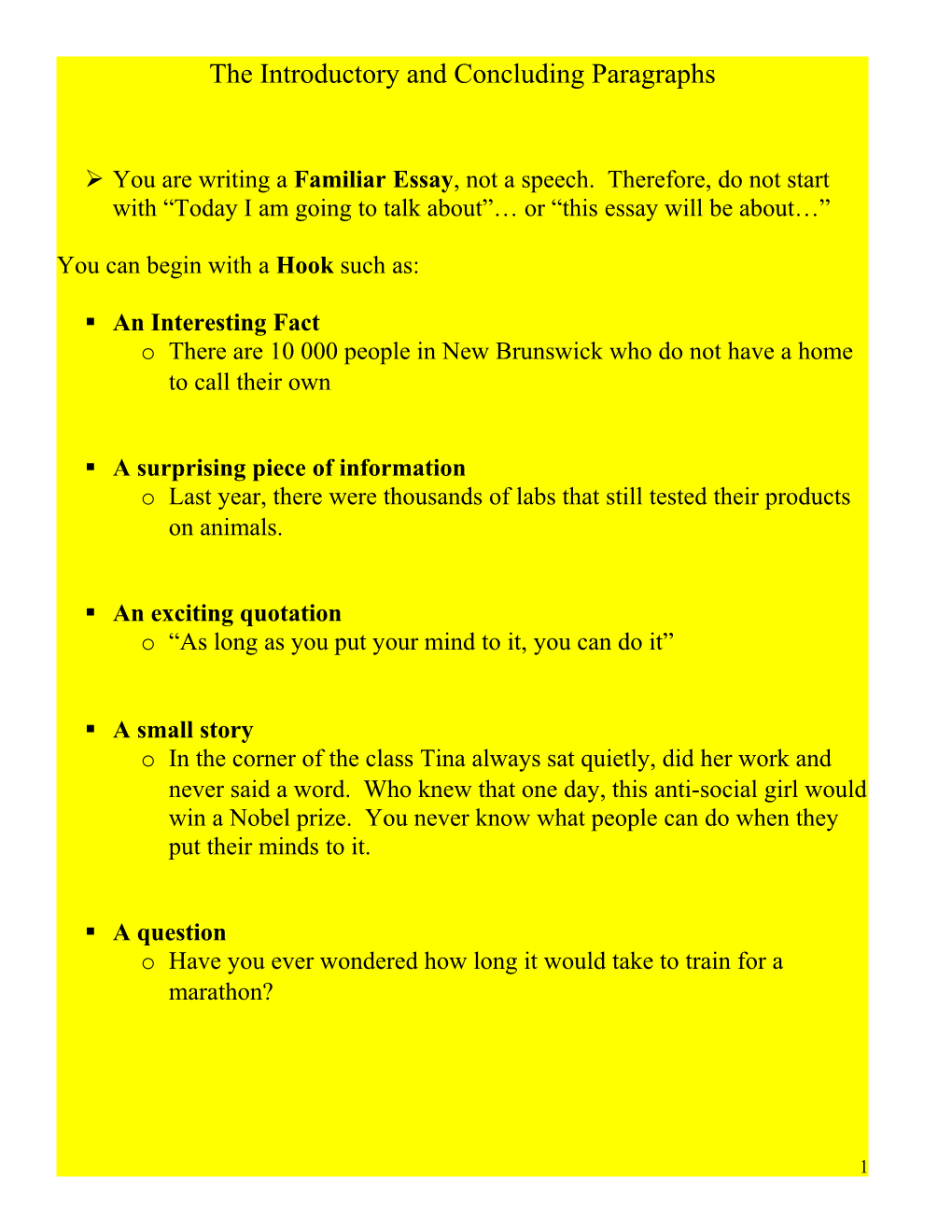 5 Paragraph Essay ~ Introduction