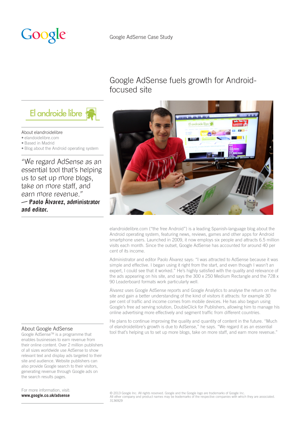 Google Adsense Fuels Growth for Android- Focused Site