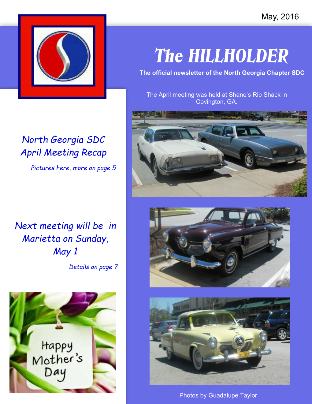 The HILLHOLDER the Official Newsletter of the North Georgia Chapter SDC