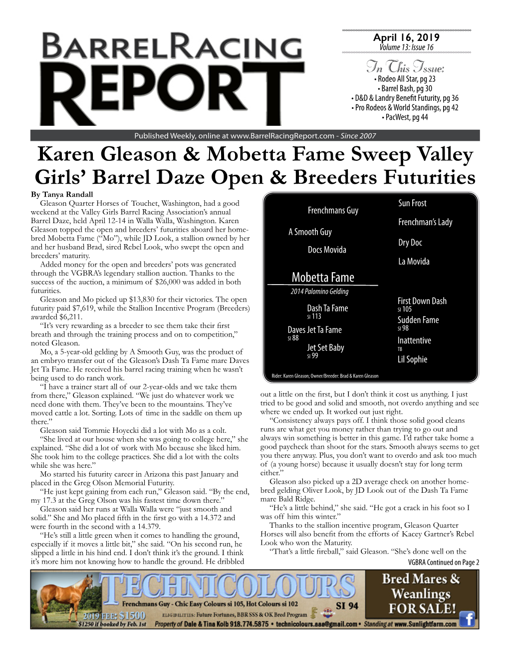 Karen Gleason & Mobetta Fame Sweep Valley Girls' Barrel Daze