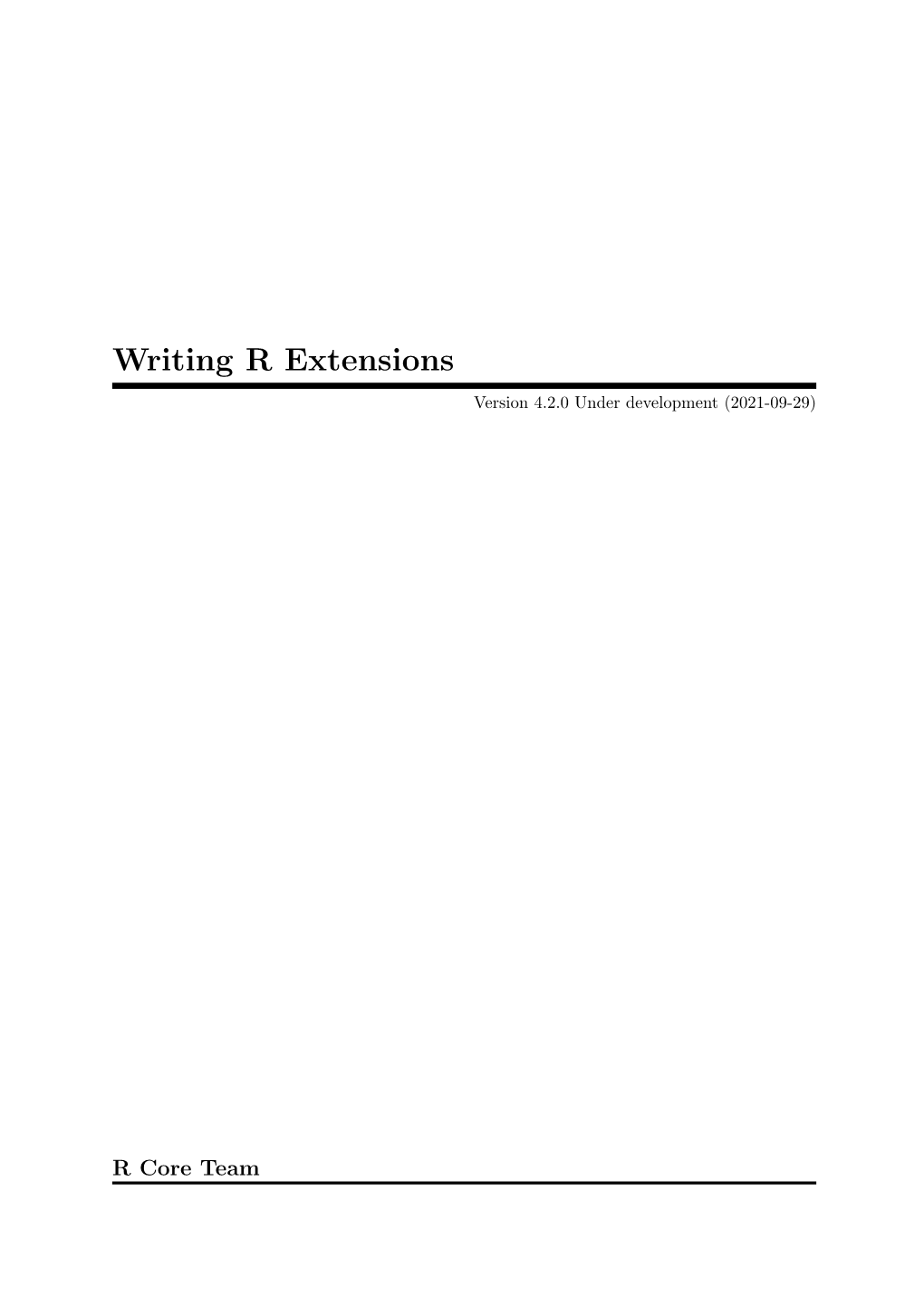 Writing R Extensions