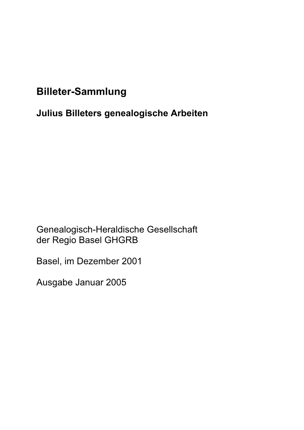 Billeter-Sammlung