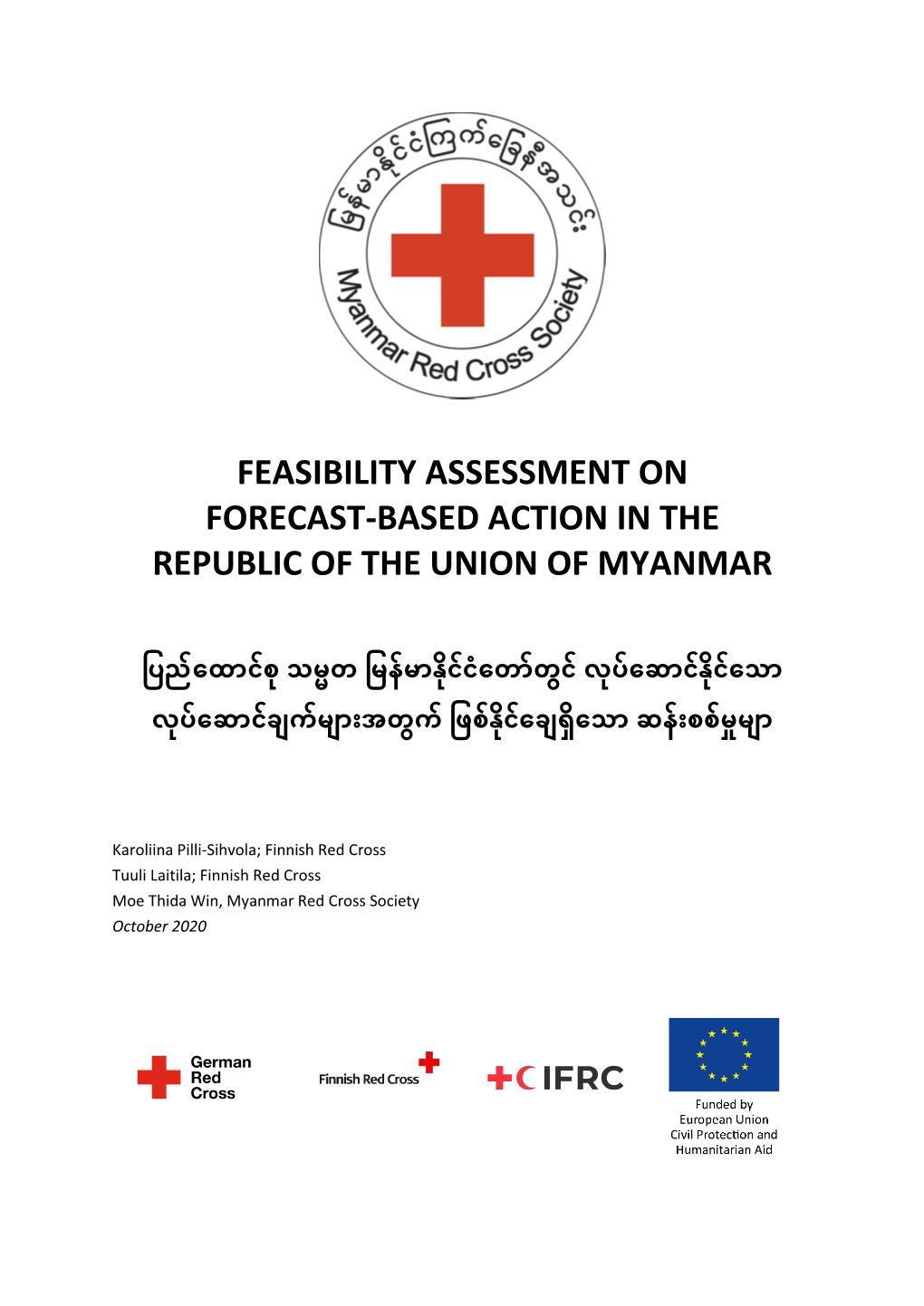Feasibility Assessment on Forecast-Based Action in the Republic of the Union of Myanmar