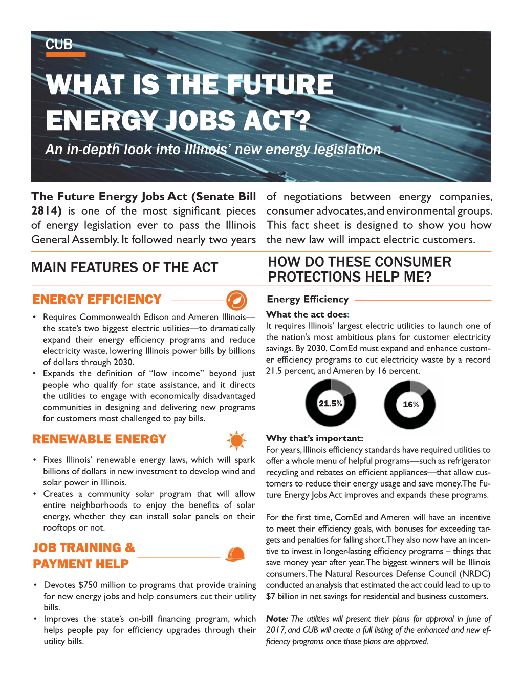 WHAT IS the FUTURE ENERGY JOBS ACT? an In-Depth Look Into Illinois’ New Energy Legislation