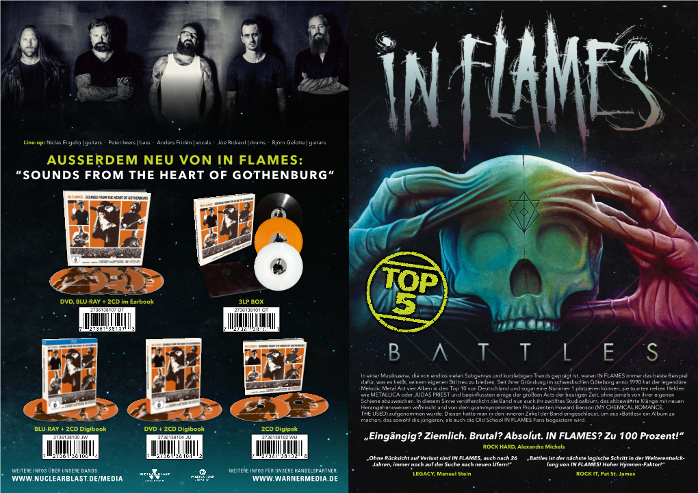 Ausserdem Neu Von in Flames: “Sounds from the Heart of Gothenburg“