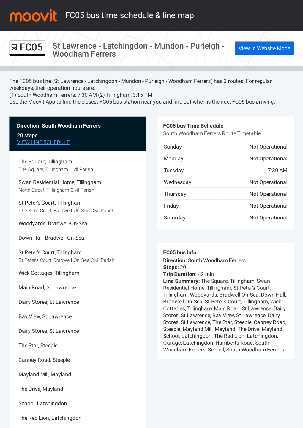 FC05 Bus Time Schedule & Line Route