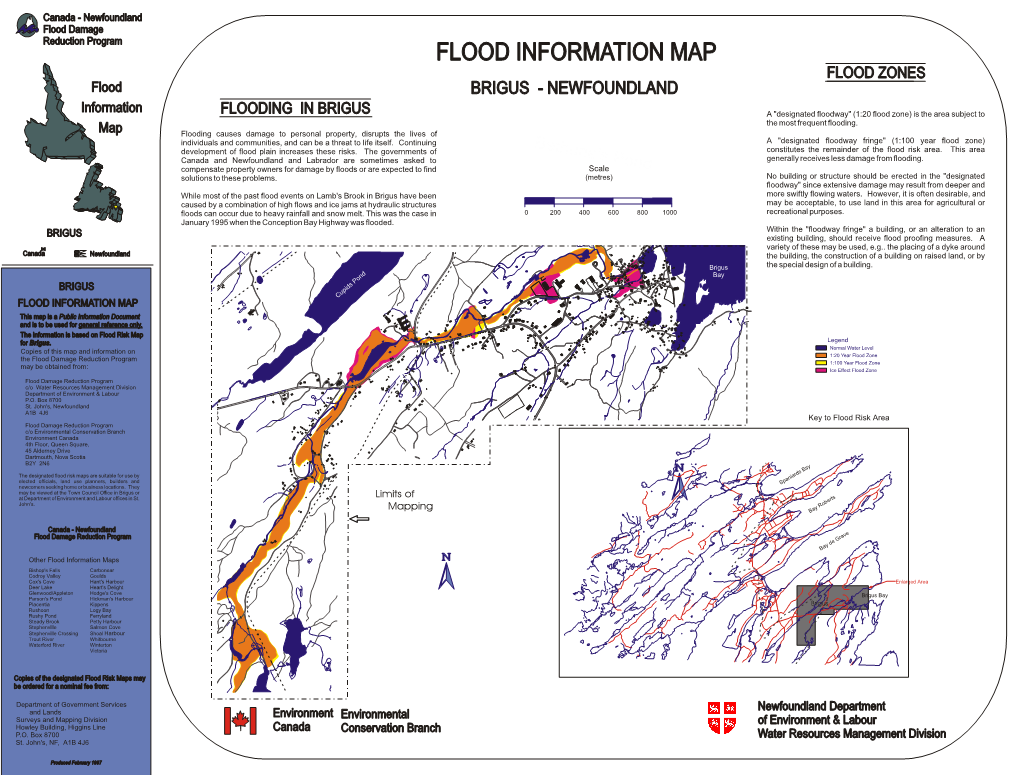 FLOOD INFORMATION MAP FLOOD ZONES Flood BRIGUS - NEWFOUNDLAND