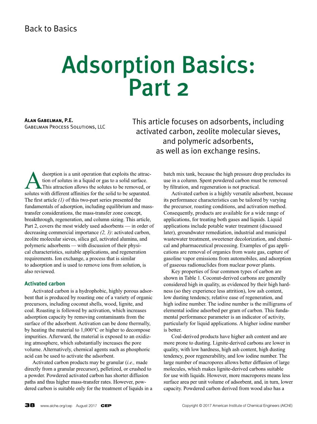 Adsorption Basics: Part 2