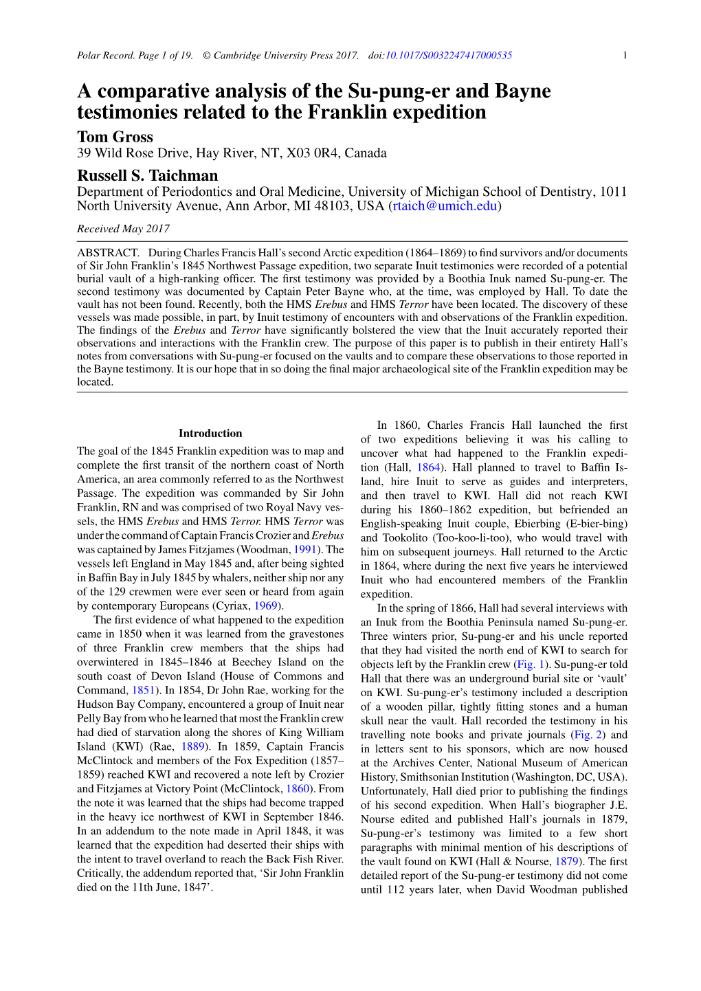 A Comparative Analysis of the Su-Pung-Er and Bayne Testimonies