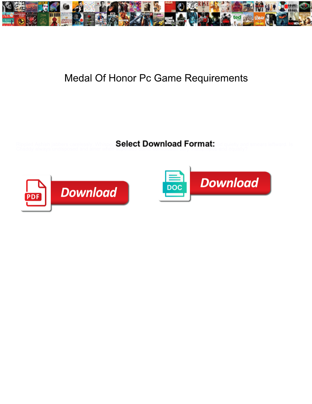 Medal of Honor Pc Game Requirements