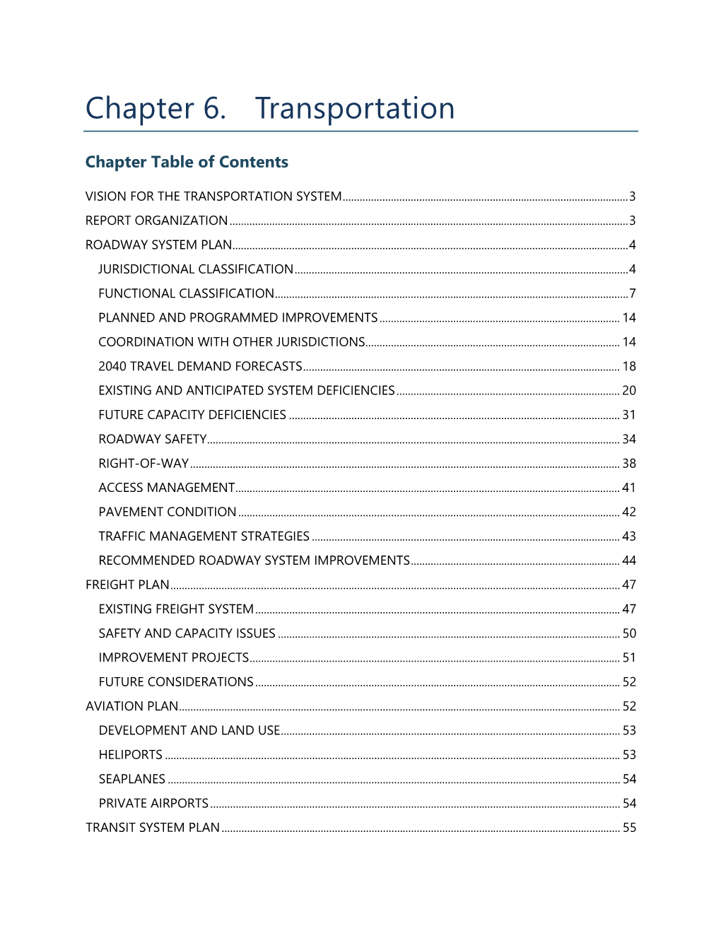 2040 Comprehensive Plan Chapter 6